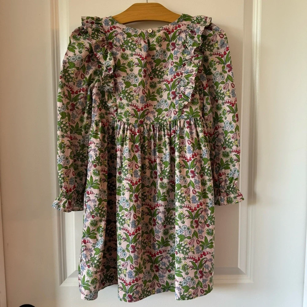 Girls Mini Boden Wildflower Tiered Dress - Picture 4 of 7